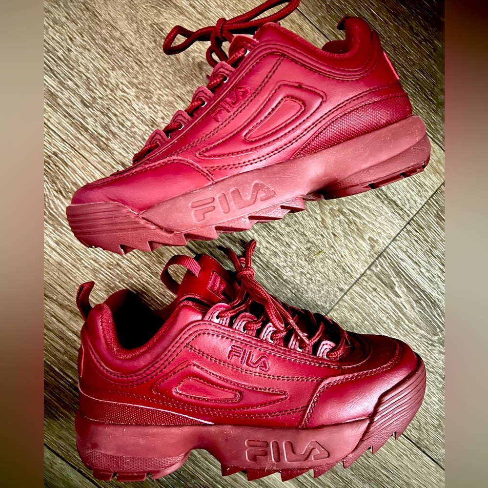 Fila Disruptor II Autumn Leather Lace-Up Sneakers Size 6